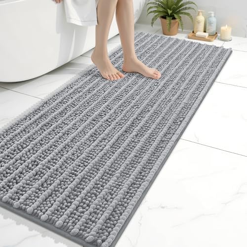 Arotive Bathroom Rugs Mat 60x20, Soft Absorbent Chenille Shaggy Bath