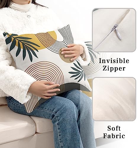 2 Pack Abstract Boho Pillow Covers 20x20 Mid Modern Decorative Pillow
