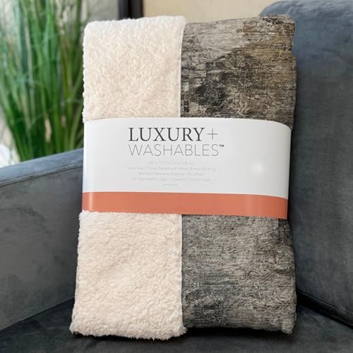 Addison Rugs ASB592 Taupe 50" x 70" Oversized Sherpa Throw Blanket