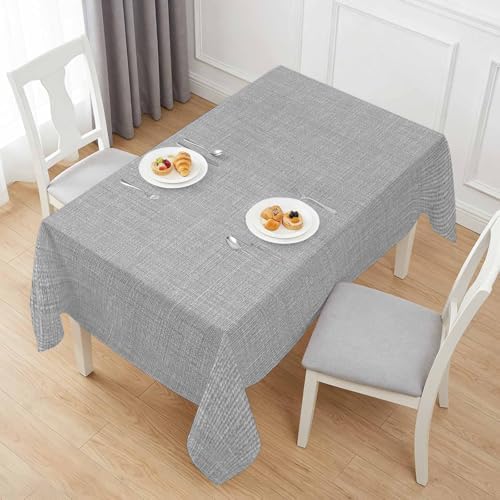 Solid Color Gray Rectangle Tablecloth 60x120 Inches,Vintage Linen