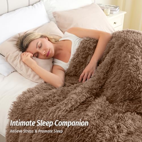 Wemore Weighted Blanket for Adult 60"x80" 15lbs Soft Long Plush Queen
