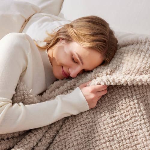 Whale Flotilla Soft Fleece King Size Bed Blanket, Camel