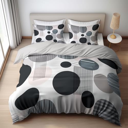 Duvet Cover Set Zipper Closure Light Gray Queen Quilt Cover Set Modern