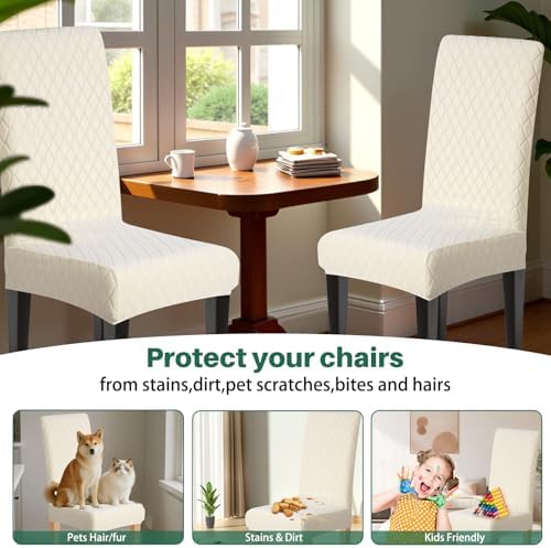 Dioxide Waterproof Chair Covers for Dining Chairs, Stretch Dining