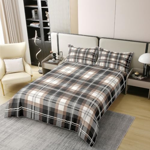 Castle Fairy Modern Plaid 100% Cotton Duvet Cover Set Twin