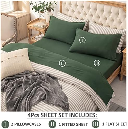 PURE ERA Jersey Knit Sheet Set Solid Forest Green King