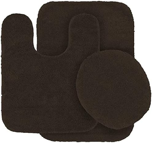 Mk Home Collection 3 Piece Bathroom Rug Set Bath Rug, Contour Mat &