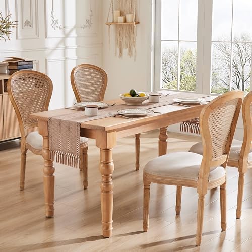 ZeeMart Macrame Style Boho Table Runner, 12x48 Inch Taupe