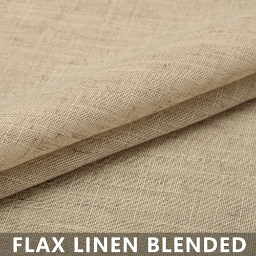 Brown Curtains 108 Inches Long for Living Room 2 Panels Rod Pocket Tan