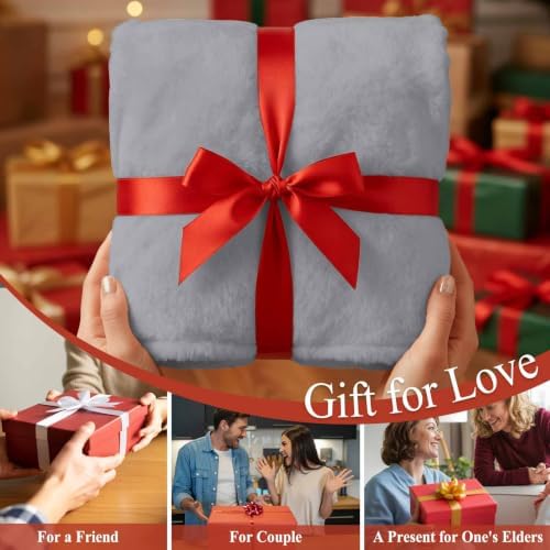 Throw Blanket Solid Color Soft Cozy Flannel Fleece Blanket Grey Warm