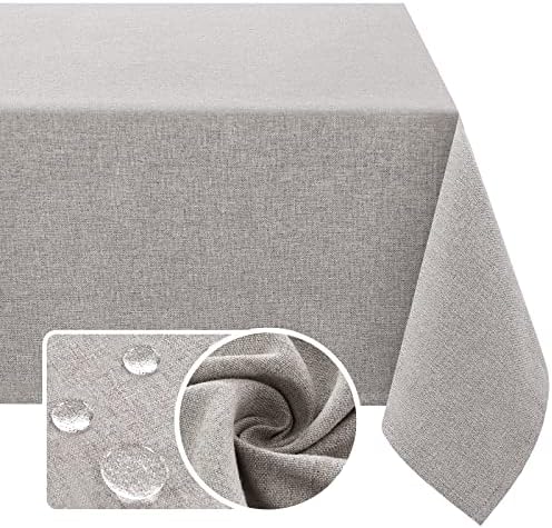 H.VERSAILTEX Linen Textured Tablecloth 60 x 84 Waterproof Decorative