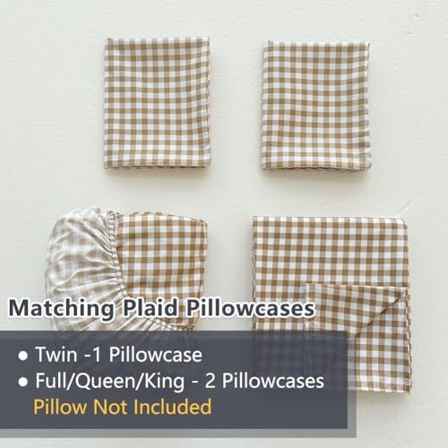 NSNLGSGC Tan Gingham Full Sheet Set