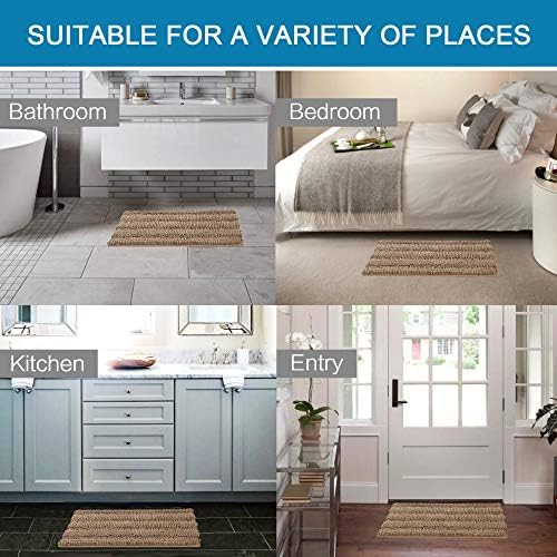 H.VERSAILTEX Bathroom Rugs Sets 2 Piece Non Slip Thick Shaggy Chenille