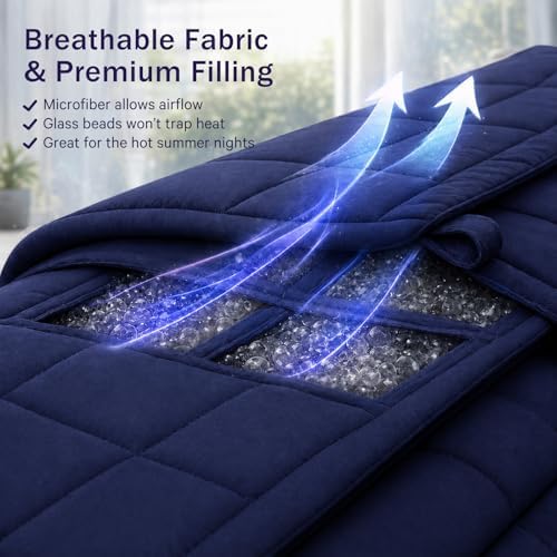 Weighted Blanket for Adults 12lbs, 48"x72", Twin Full Size Cooling