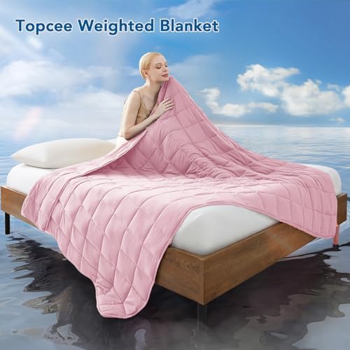 Topcee Weighted Blanket for Adults (10 lbs, 48" x 72") Twin Size Soft