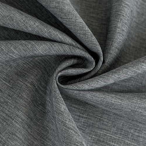 Seenus Faux Linen Textured Gray Tablcloth Fits 8-10 Seats Rectangle