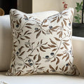 Alerfa Beige Floral Throw Pillow Cover 20 x 20 Inch Sqaure Luxury