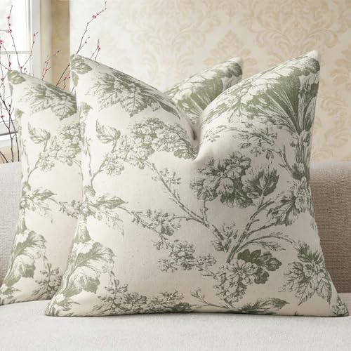Buenohuas Farmhouse Decorative Pillow Covers 18x18 Set of 2, Vintage