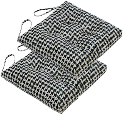 2-Pack Outdoor/Indoor Wicker Patio Seat Cushion Pad with Ties - Dining