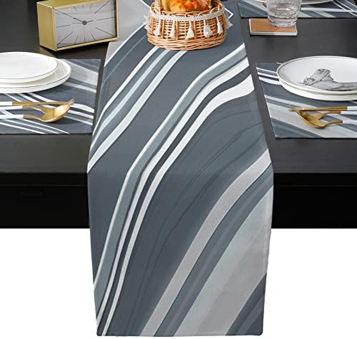 Geometric Table Mats Set of 4 With Table Runner 90 Inches Long,Cotton