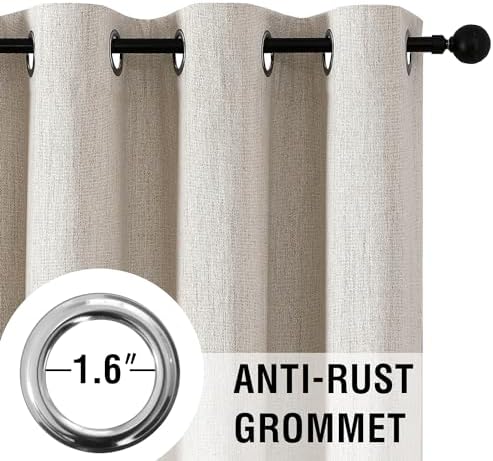 H.VERSAILTEX Chenille Linen Curtains 108 inches Long 100% Black Out