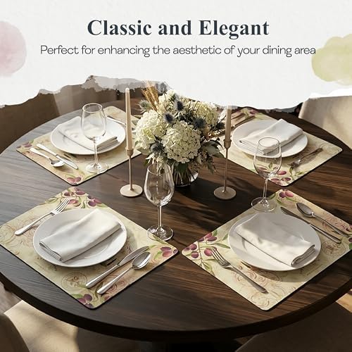Pimpernel Olive Orchard Placemats, Set of 4 - Cork Backed & Heat
