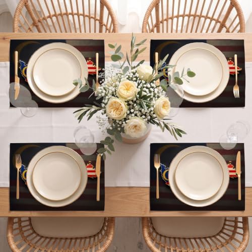Placemat Set of 12 Washable Linen Textured Place Mats for Dinner