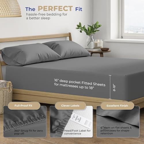 THREAD SPREAD Egyptian Cotton Sheets King Size - Luxury King Size