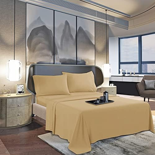 KBC linen Full Size Sheet Set - 4 Piece - 100% Cotton Hotel Luxury Bed