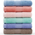 Cleanbear Washcloths Set, 100% Cotton, 6-Pack Wash Cloths, 13” x 13”