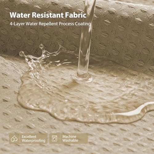 Dynamene Extra Long Scalloped Shower Curtain, Waffle Fabric, 72x84