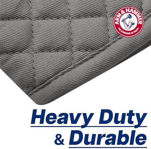 Arm & Hammer Quilted Oven Mitts, Heat Resistant, Non-Slip Silicone