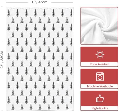 Artoid Mode Beige Tree Christmas Kitchen Towels Set of 2 18x26 Inch