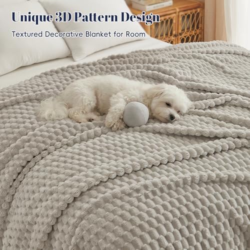 PHF Soft Cozy Fleece Blanket Queen Size, 340GSM Lightweight Warmth
