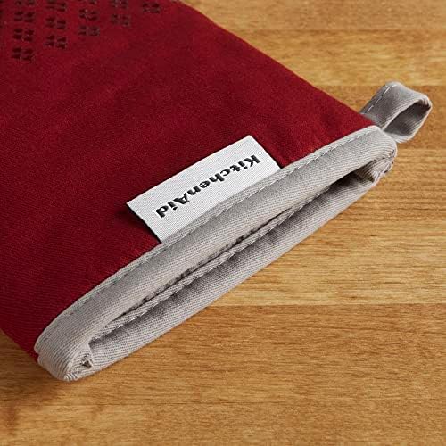 KitchenAid Asteroid Oven Mitt Set, 7"x12.5", Smoked Paprika Red
