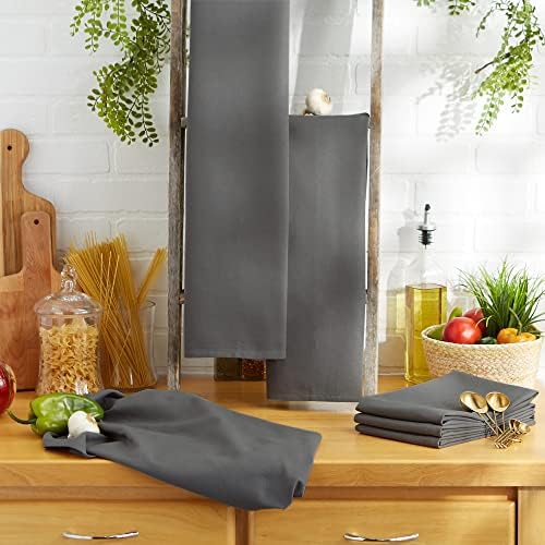 DII Basic Solid Dishtowel Collection Cotton Flat Woven, Small Set
