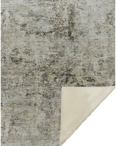 Addison Rugs ASB644 Taupe 50" x 70" Oversized Sherpa Throw Blanket