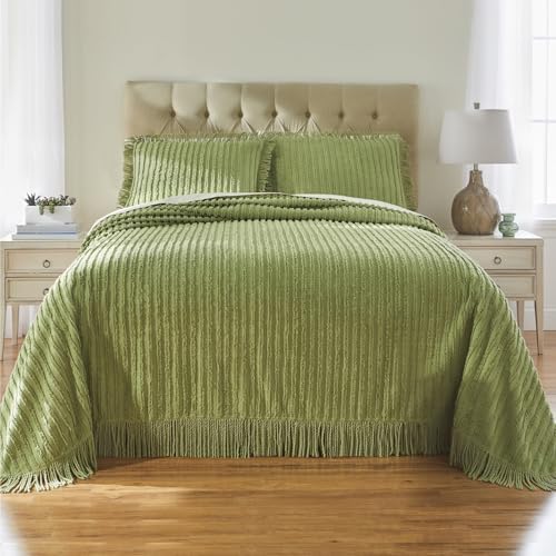 BrylaneHome Chenille 100% Cotton Bedspread