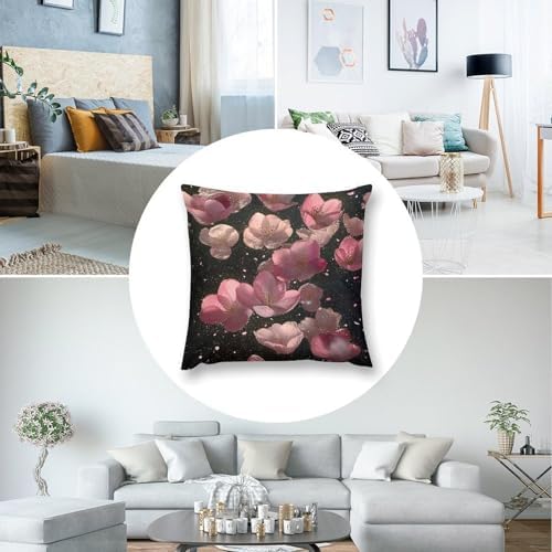 2 Pack Rustic Floral Throw Pillow Covers, Decorative Petal Botanical