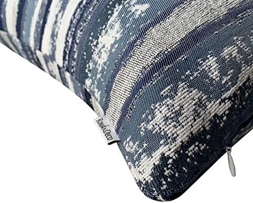Jacquard Striped Decorative Throw Pillow Covers for Couch Set of 2