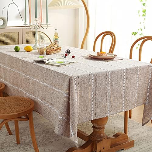 Chassic Rectangle Tablecloth 54 x 72 Inch, Farmhouse Boho Linen Table