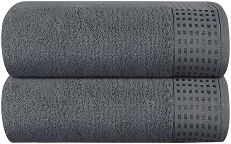 GLAMBURG 100% Cotton Oversized 2 Pack Bath Sheets 35x70, Ultra Soft