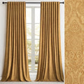 GIGIZAZA Gold Velvet Curtains 120 Inch 2 Panels for Living Room