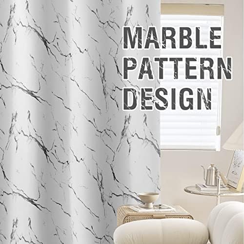 H.VERSAILTEX 100% Blackout Curtains 96 inch Length 2 Panels Set Marble