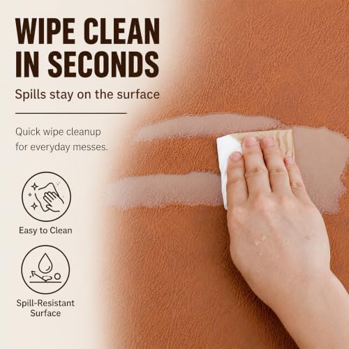 Bacgnyer Placemats Set of 6, Faux Leather Wipeable Washable, Ginger