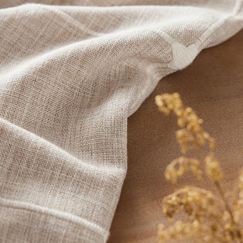 ZeeMart Boho Rectangle Grid Tablecloth with Tassels, Taupe 60x120in