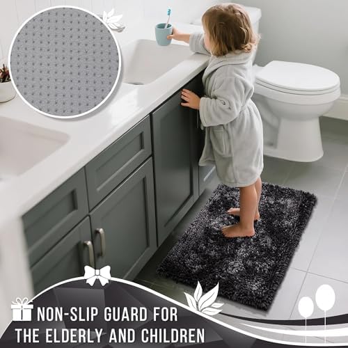 Yimobra Bathroom Rug Set 2 Piece, Luxury Shaggy Bath Mat Set with Non