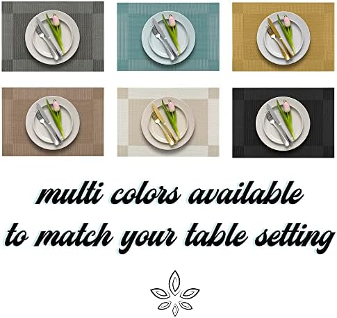 More Décor Dining Table Placemats, Washable Heat-Resistant PVC Vinyl