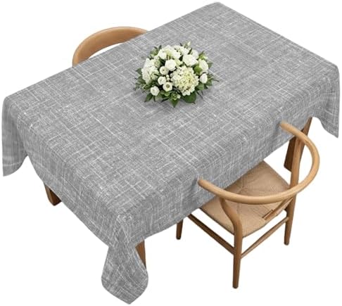 Savannan Rectangle Tablecloths, Minimalist Gray Aesthetic Waterproof