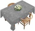 Gray Solid Color Table Cloth, Minimalist Vintage Linen Texture Modern